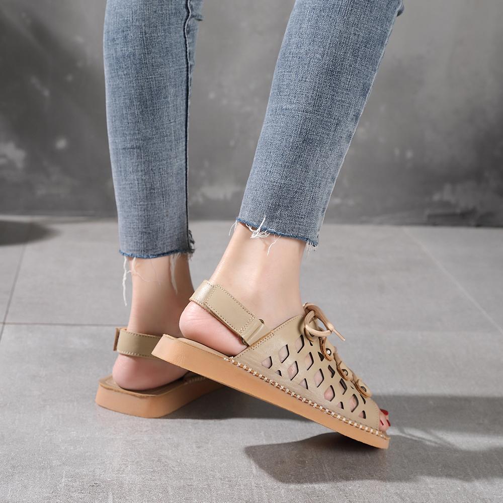 Strappy Sandals Peep Toe Retro Maxct