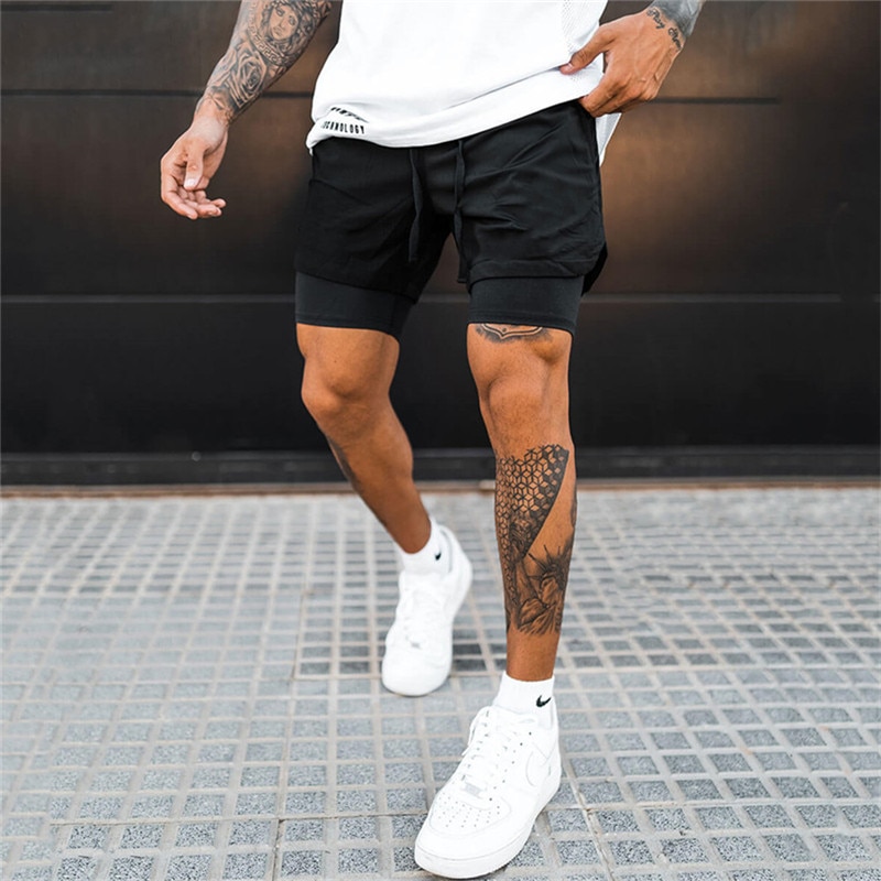 2-in-1 Running and Gym Shorts for Men: Quick Dry Fitness - true deals club