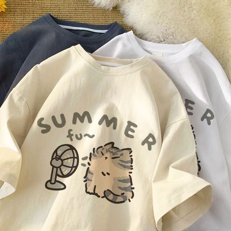 Maxct Aesthetic Kitten Print Oversized T-shirt