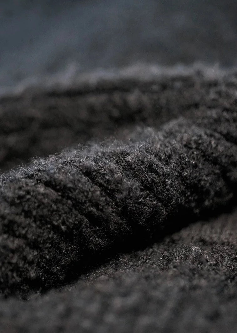 Maxct Boucle Knit Button Neck Sweater