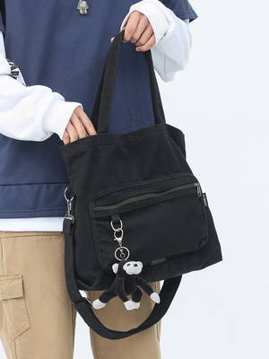 Corduroy Letter Graphic Top Handle Bag - Women Tote Bags