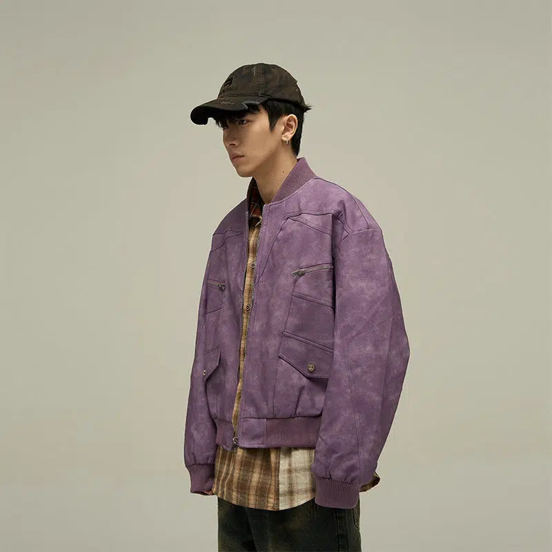 Maxct Retro Washed PU Leather Jacket