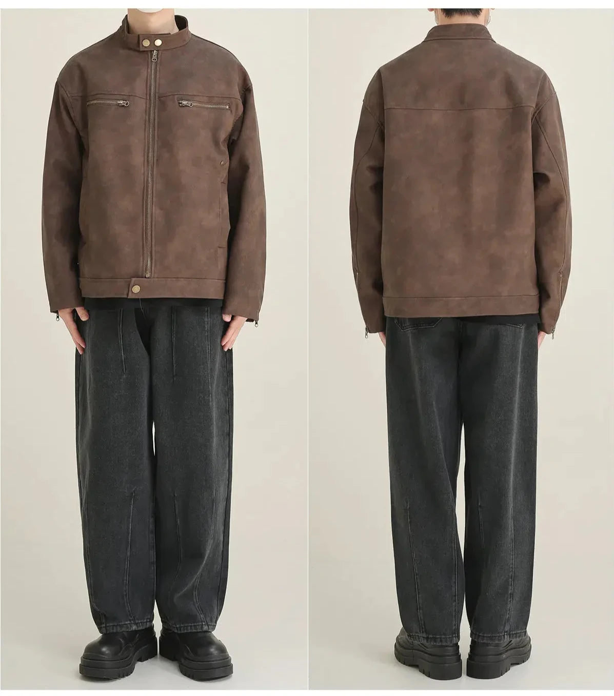 Maxct Zip Up Matte Leather Jacket