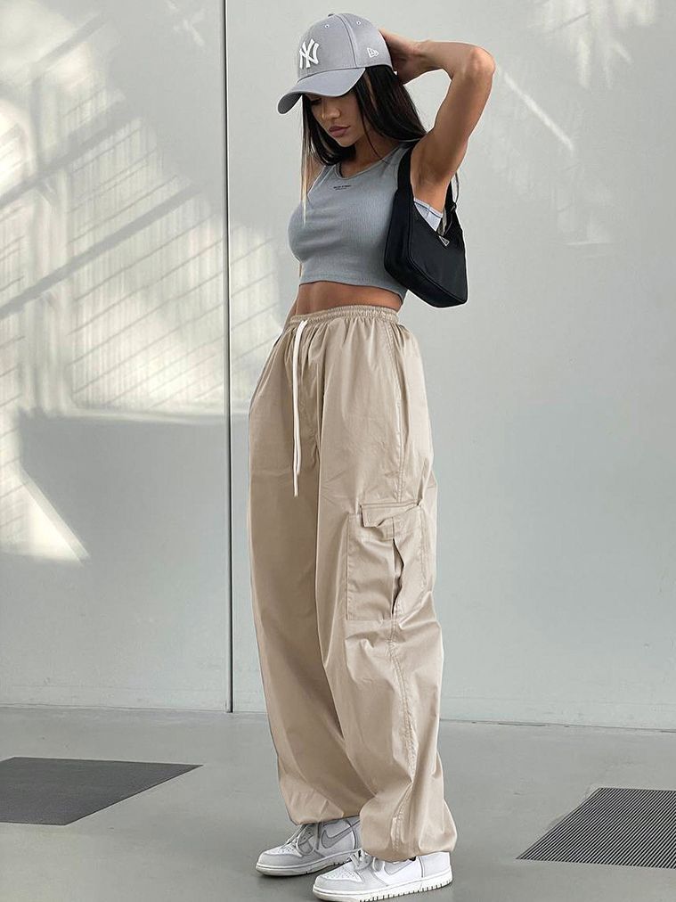 Maxct Vintage Oversized Parachute Cargo Pants