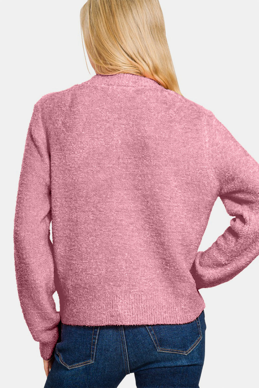 Maxct &Zenana Button Down Long Sleeve Sweater Cardigan