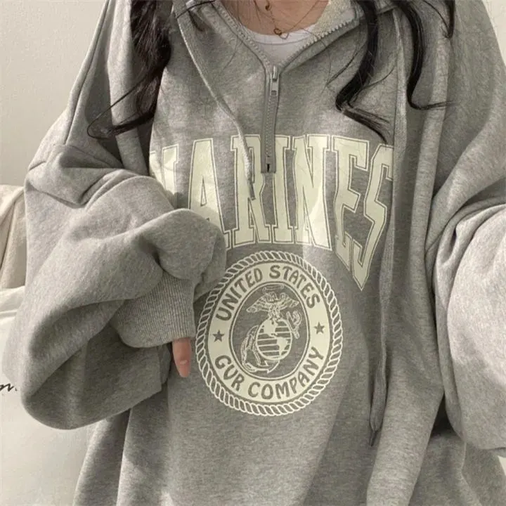 Thin Pullover Marines Hoodie for Women Maxct - Image 8