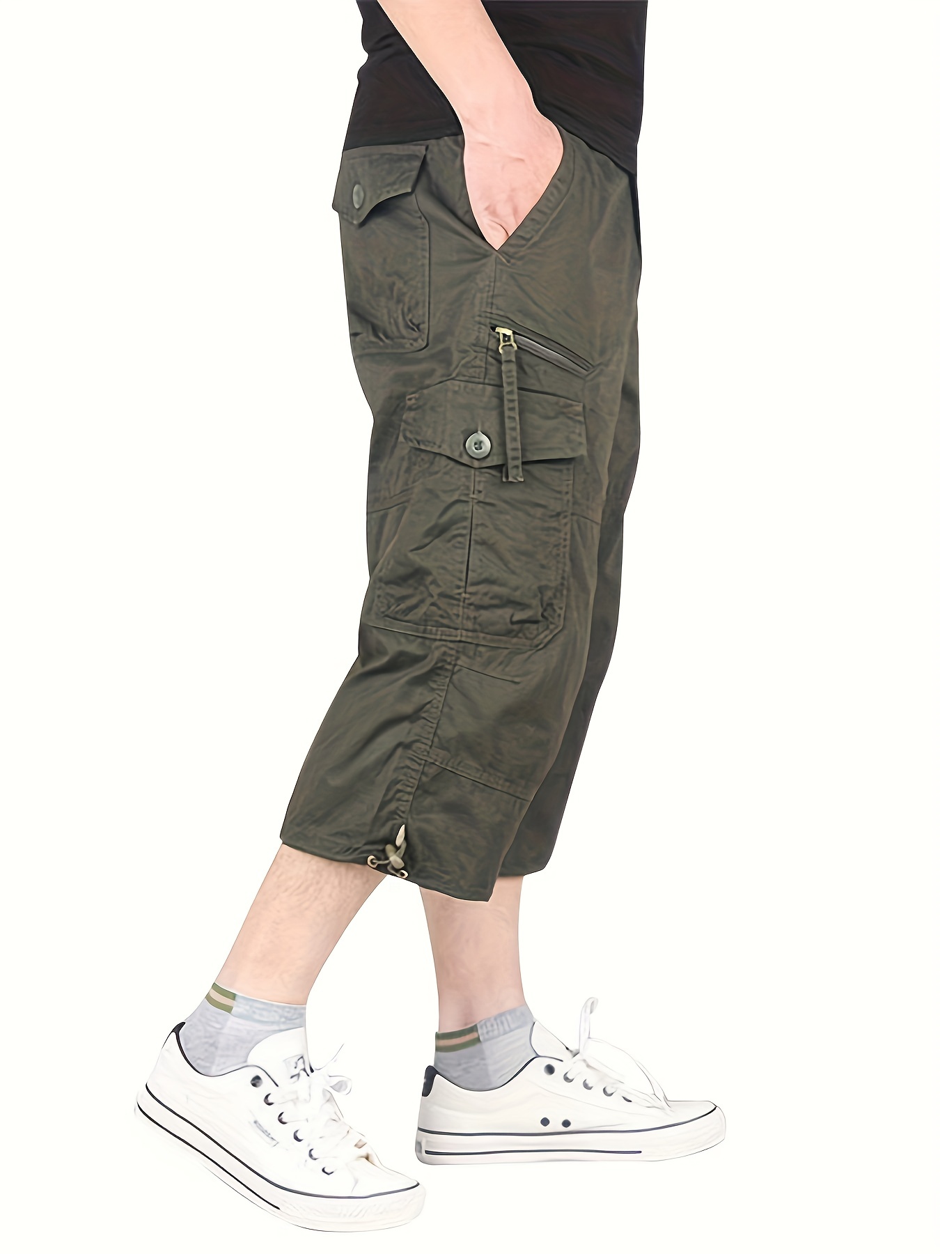 dunnmall Maxct Street Style Men's Casual Cargo Capris Jeans With Pocket, Men's Outfits