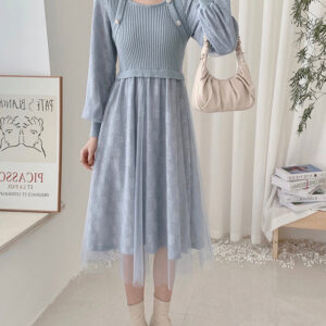 Lace Knit Sweater Dress Maxct