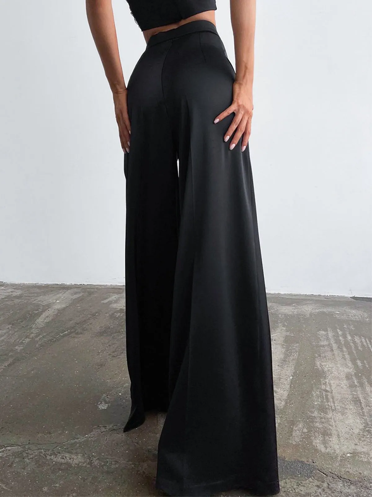Maxct Oversized Satin Wide Leg Dress Pants