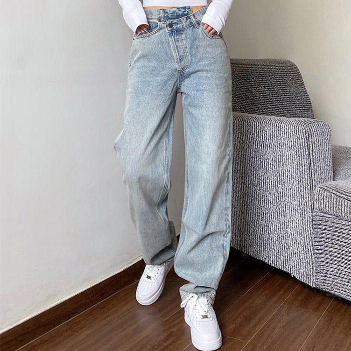 High Rise Straight Leg Jeans Maxct