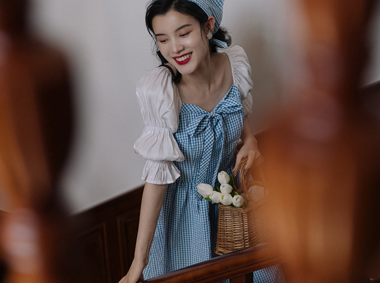 Garden Gingham Midi Dress Maxct
