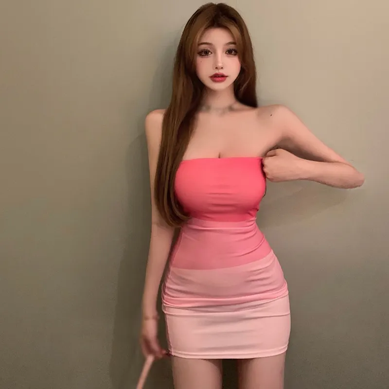 Maxct Women Sexy Strapless Bodycon Dress, Off Shoulder Backless Summer Night Out Party Mini Dresses