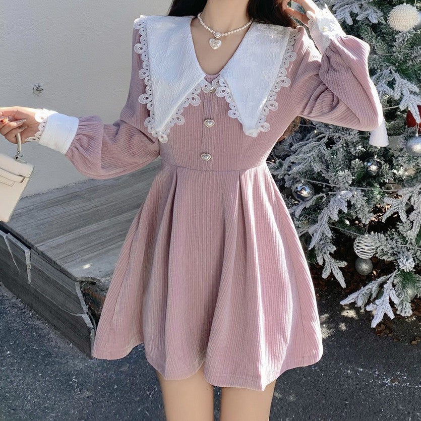 Sweet Love Peter Pan Knit Dress Maxct