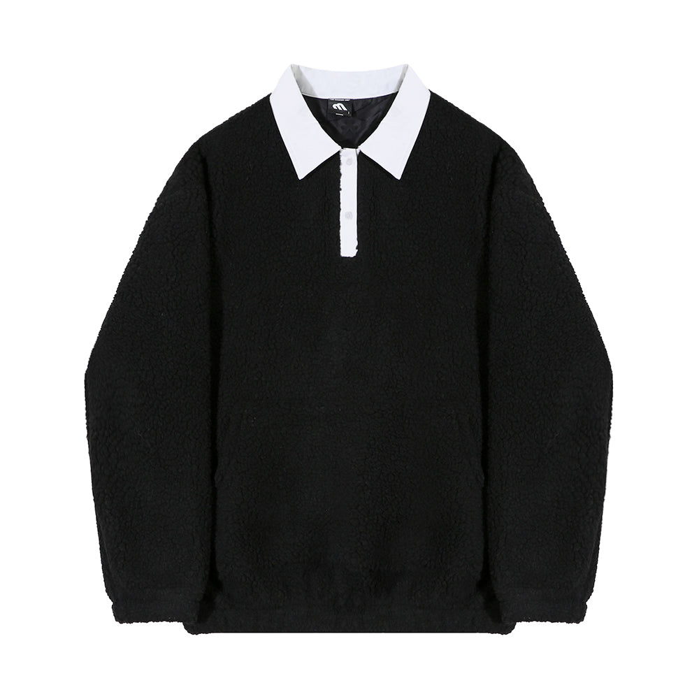 Maxct 6348 Fleece Two Tone Collar Shirt Sweater