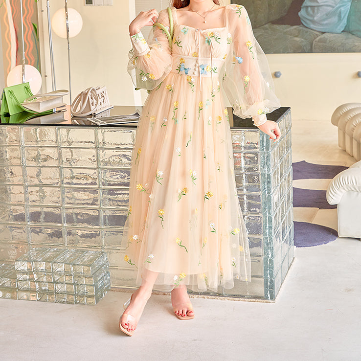 Butterfly Garden Tulle Maxi Dress Maxct
