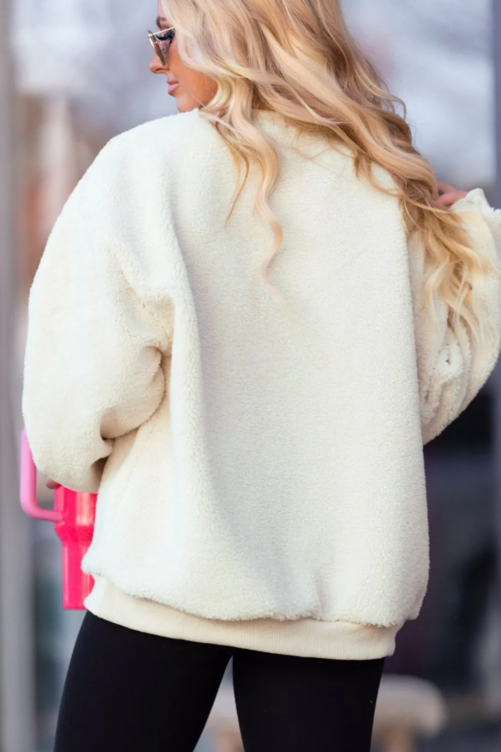 Maxct &HOWDY Patched Round Neck Sherpa Sweatshirt