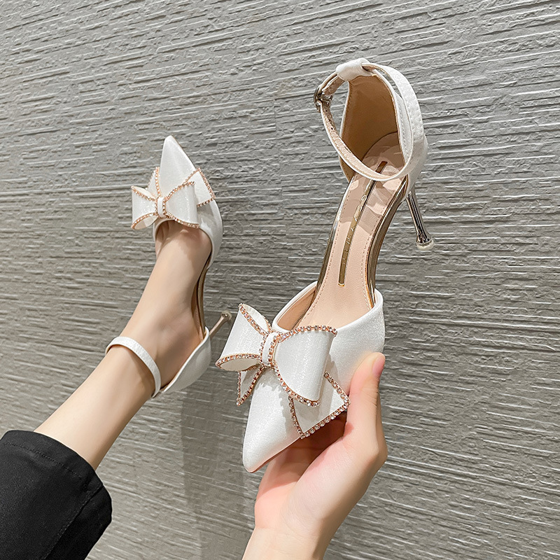 Maxct Maxct Elegant Dress Bridesmaid Sandals Fairy Wind Word Buckle Heels Hollow Socialite