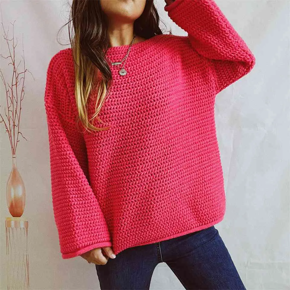 Maxct &Openwork Boat Neck Long Sleeve Sweater