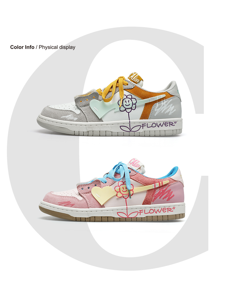 Low-top Graffiti Skateboard Shoes - true deals club