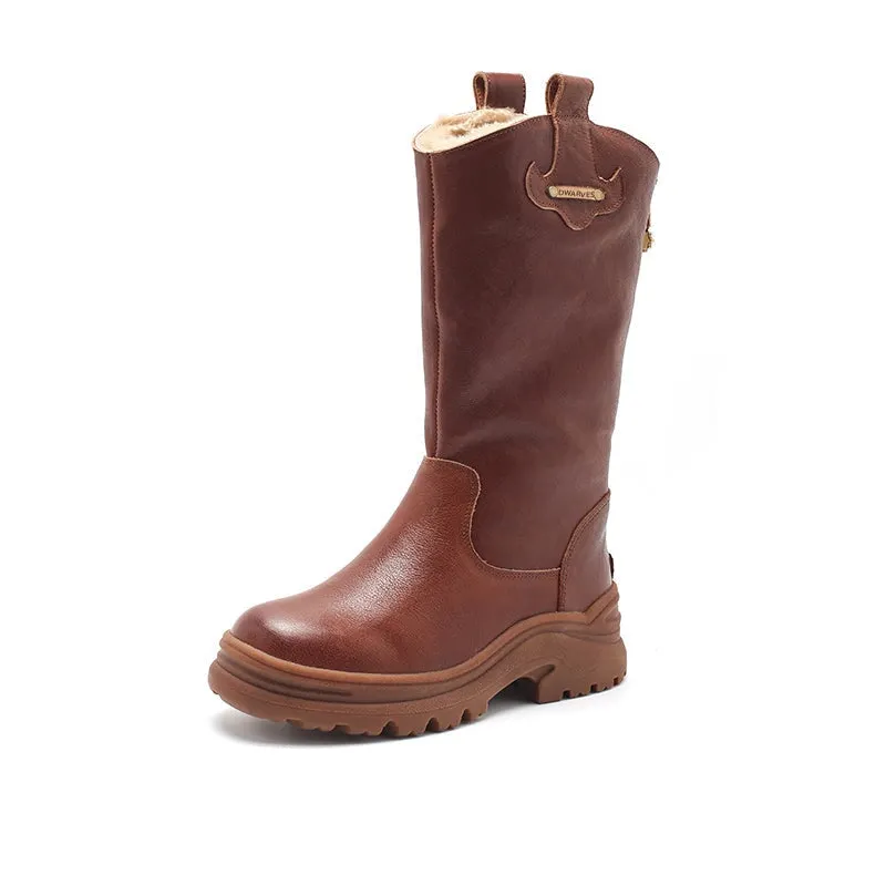 Womens Mid Calf Boots Snow Boots Have Fleece Lined for Cold Winter Maxct