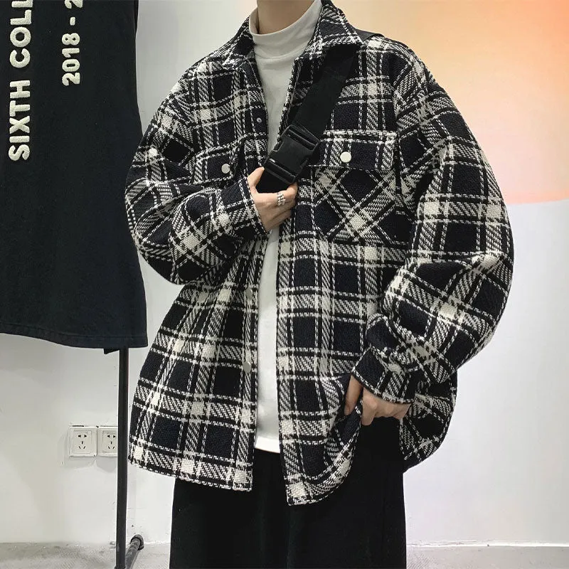 Retro Plaid Long-sleeved Shirt Maxct