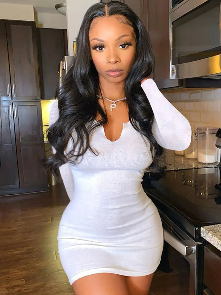 V Neck Club Bodycon Mini Dress Maxct