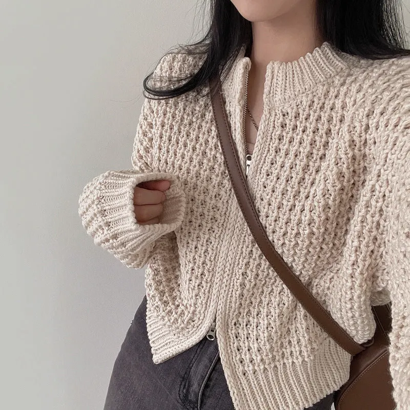 Maxct Vintage Round Neck Zip Up Cardigan - Image 3