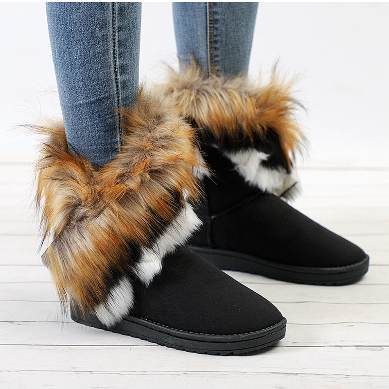 Suede Faux Fur Snow Boots Maxct