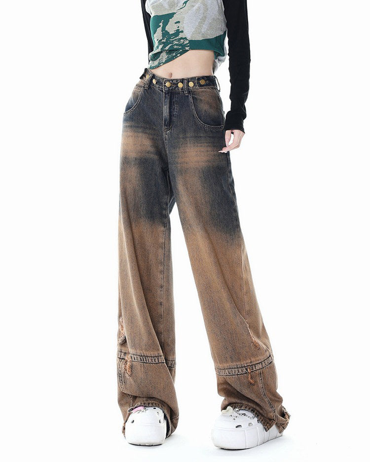 One Way Ticket Brown Aesthetic Jeans Maxct
