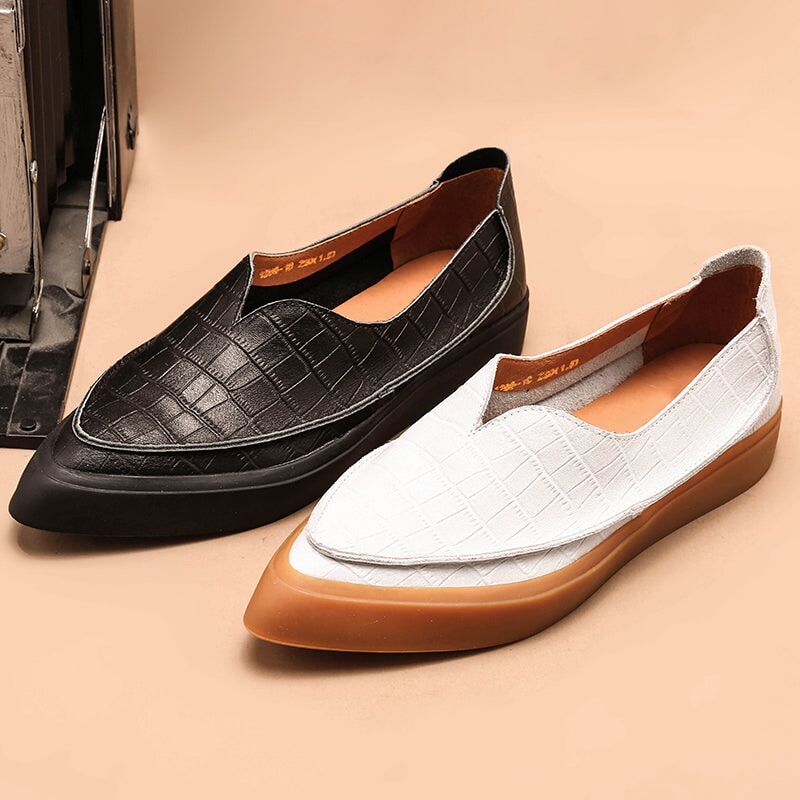 Witch Style Point Toe Soft Flat Loafers Maxct