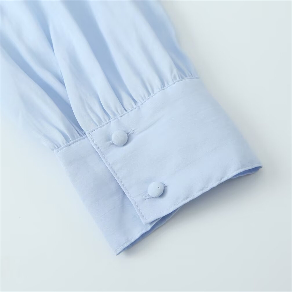 Maxct Autumn New Product Women's Fashion Loose and Versatile Button Decoration Long Sleeve Collar Casual Shirt
