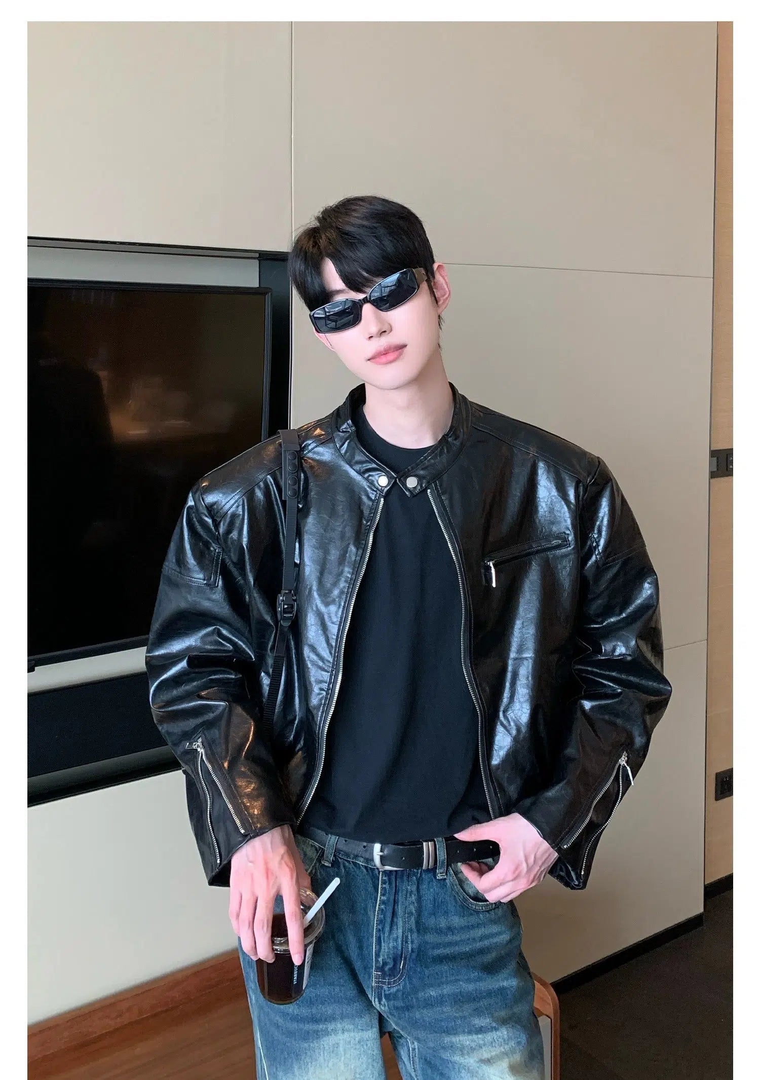 Maxct Shoulder Pad Leather Jacket
