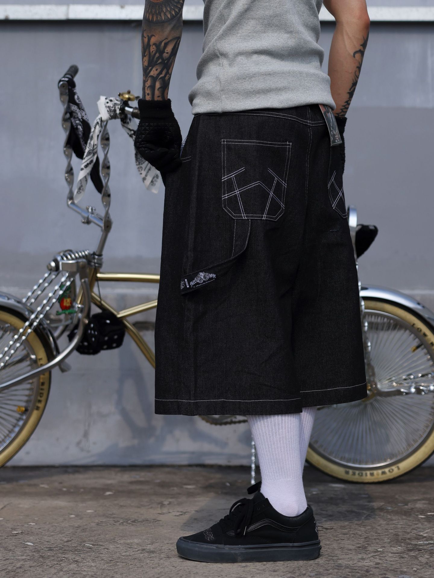 Oversized Jorts Summer Jeans Shorts Men's Wide Leg Baggy Y2K Denim Shorts