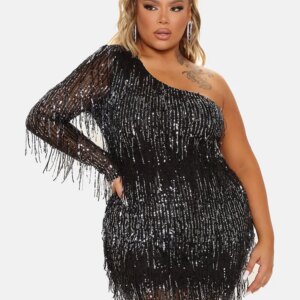 One-Shoulder Sequin Party Dress Maxct