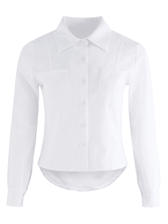 Maxct Basic Long Sleeve Button Blouse