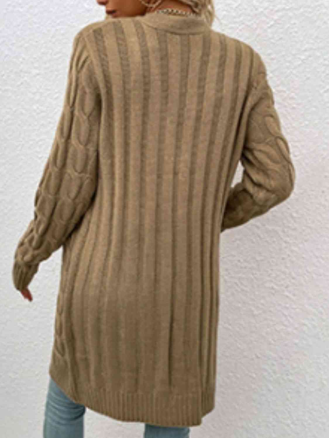 Maxct &Cable-Knit Button Down Cardigan with Pockets