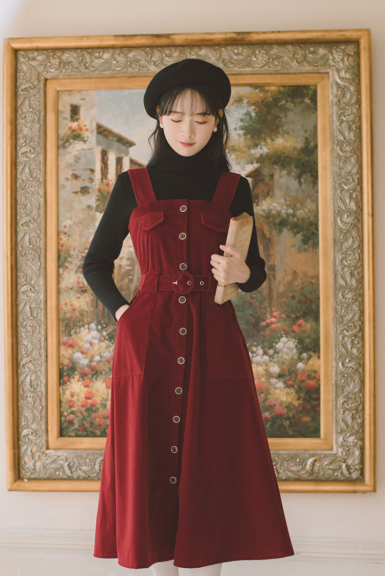 Corduroy Button Up Midi Dress Maxct
