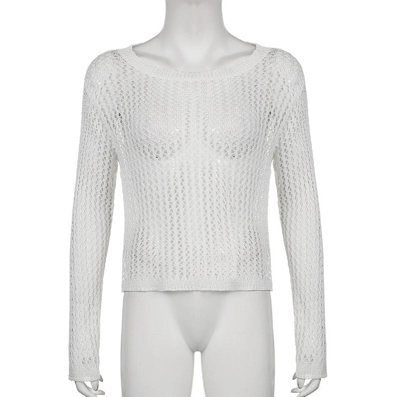 Maxct &Long Sleeve Fishnet Top