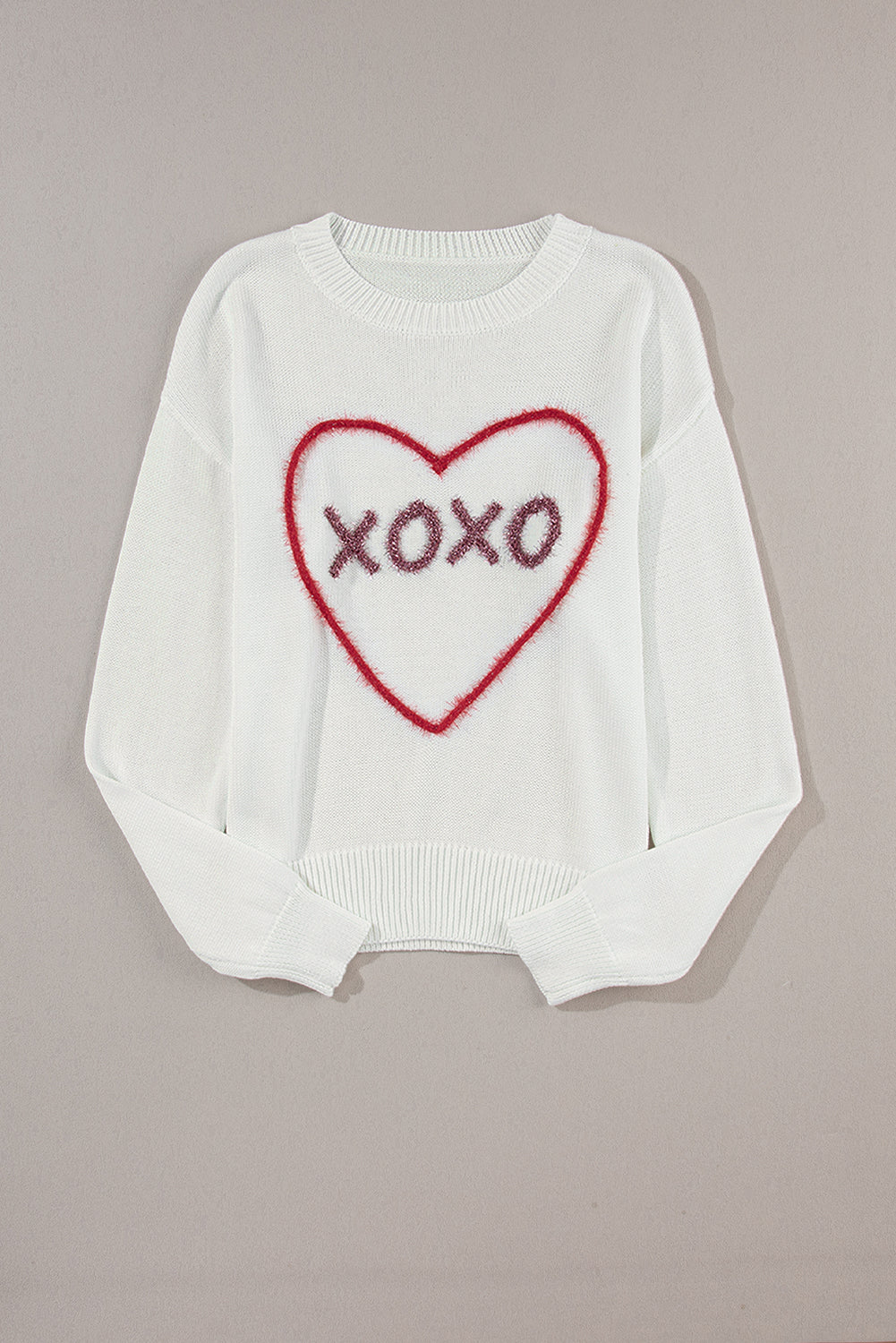 Maxct &XOXO Round Neck Drop Shoulder Sweater