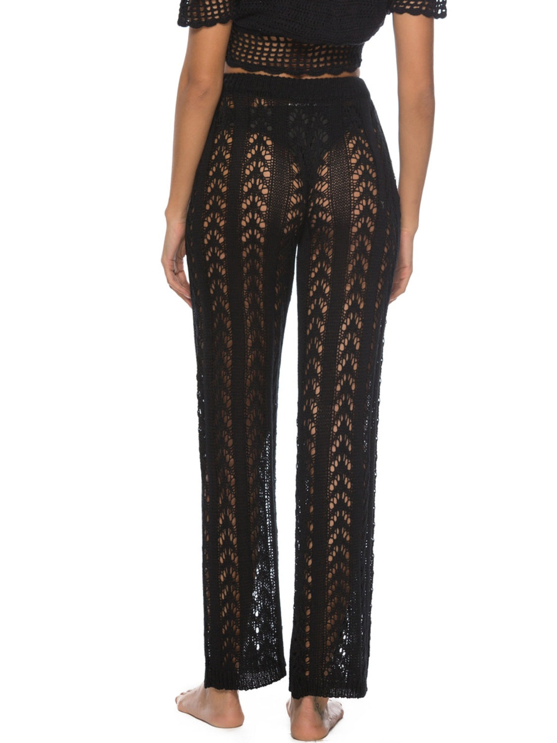 Maxct &Cutout Drawstring High Waist Swim Pants