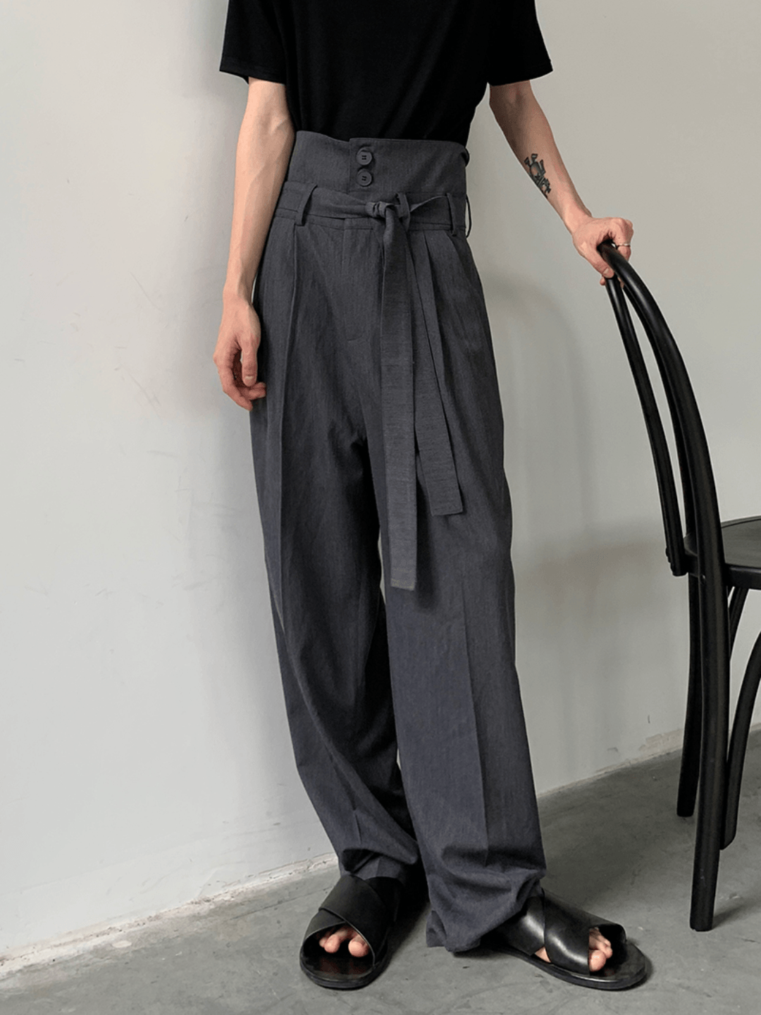 Maxct [COLN] high-waisted straight-leg pants NA321