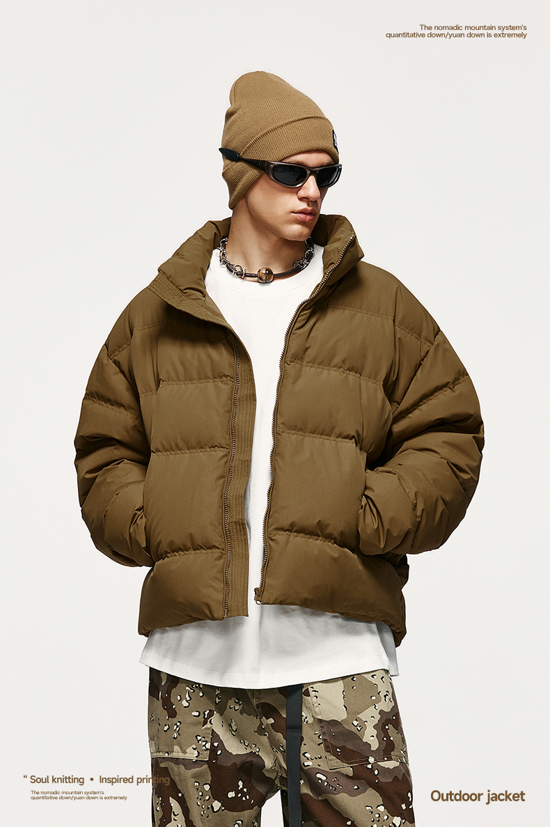 &INFL Windproof Cropped Duck Down Puffer Jacket [Unisex]
