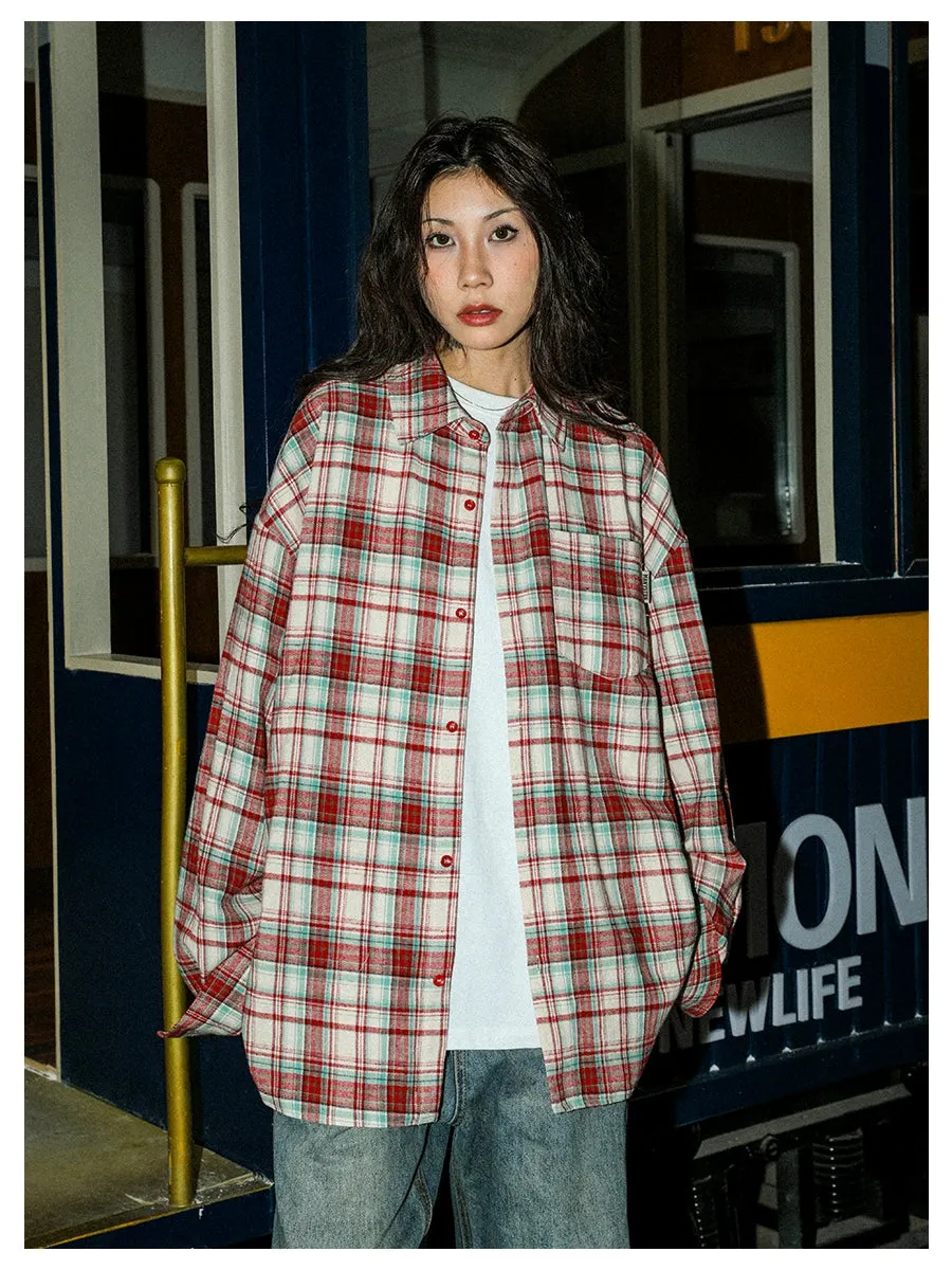 Manyston Vintage Plaid Shirt Maxct