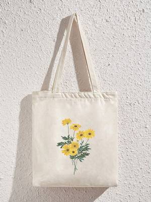 Ditsy Floral Graphic Shopper Bag - Women Tote Bags