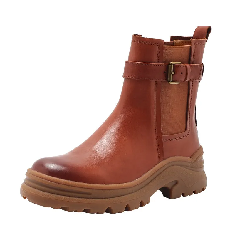 Womens Retro Ankle Boots Snow Boots Have Fleece Lined for Cold Winter Maxct