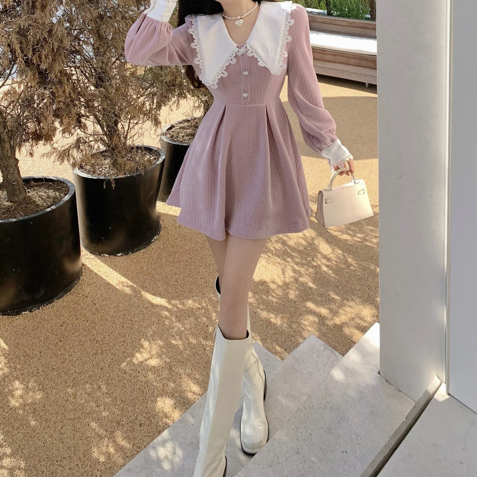 Sweet Love Peter Pan Knit Dress Maxct
