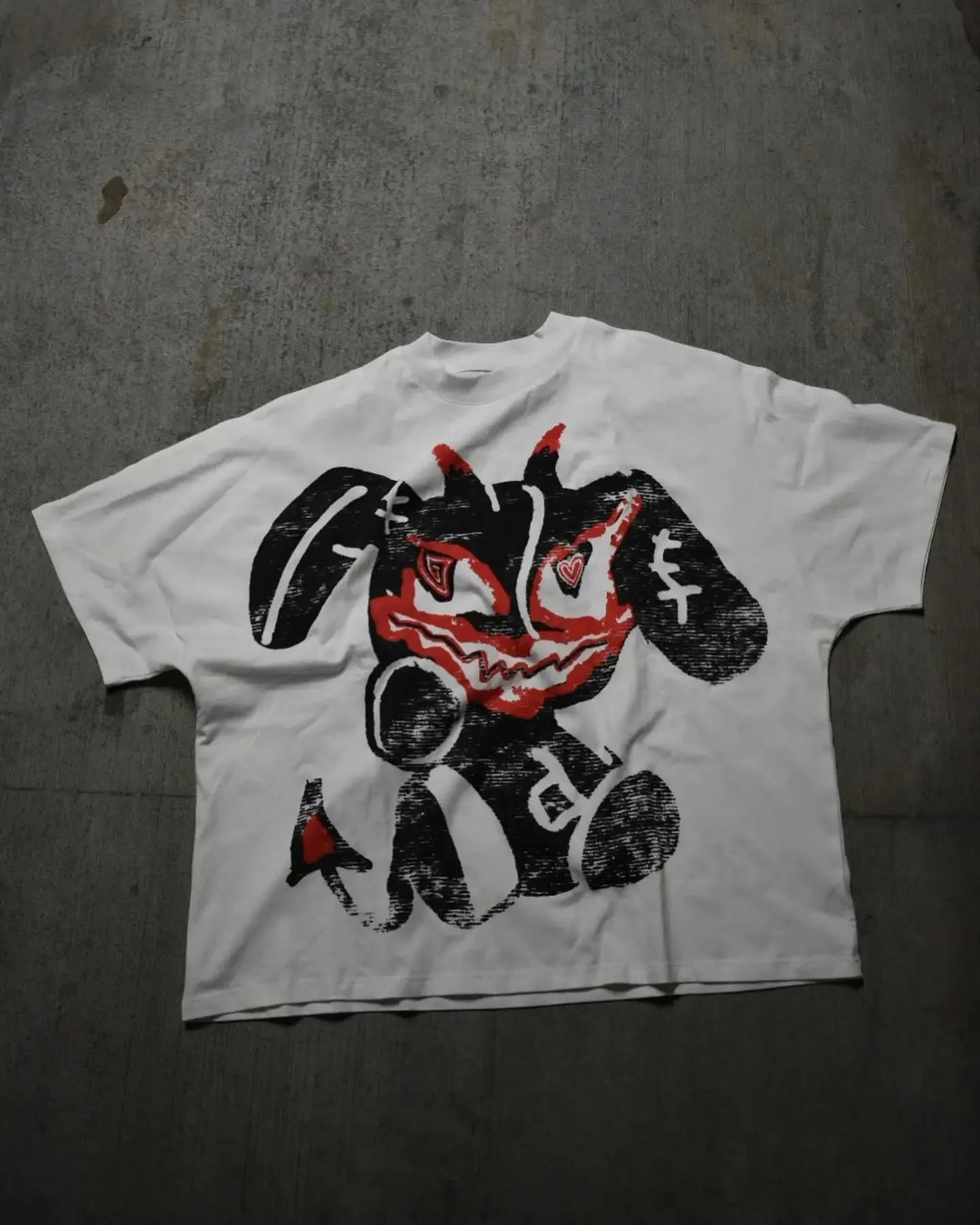 Maxct American Trendy Gothic Letter Pattern Printed Oversized T-Shirt Men's Y2K Street Hip-Hop Loose Retro Casual Round Neck Top Women