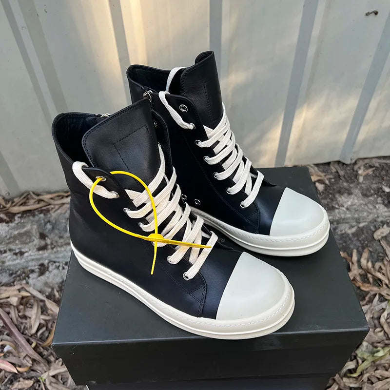 High Top Sneakers- Unisex Motorcycle Zip Boots Maxct