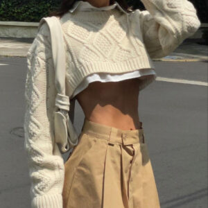 OLCooL Nevio Knitted Crop Sweater