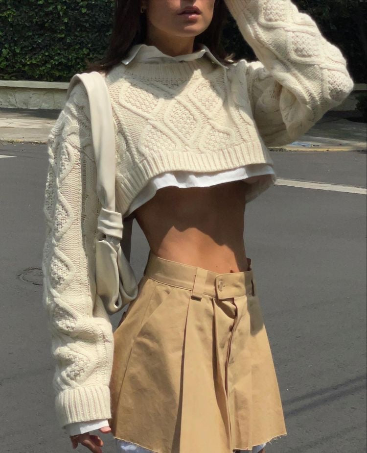 OLCooL Nevio Knitted Crop Sweater